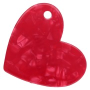 Colgante corazón 39x45 mm acetato - Mamie d'amour - Perla roja - Oro x1