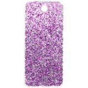 Colgante rectángulo 55x25 mm acrílico - Roule ma Poule - Pailleté violet - Blanco