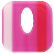 Colgante cuadrado de acetato, hueco 21 mm - Rayas fucsia - Rojo - Blanco x1