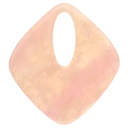 Colgante de acetato en forma de diamante 28x25 mm - Salmón jaspeado nacarado x1