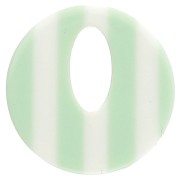 Colgante de acetato redondo de 21 mm - Rayas verde claro - Crudo x1
