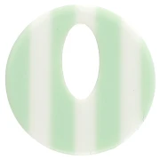 Colgante de acetato redondo de 21 mm - Rayas verde claro - Crudo x1