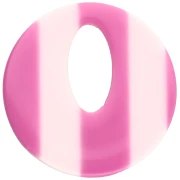 Colgante hueco redondo de acetato de 21 mm - Blanco a rayas - Magenta x1