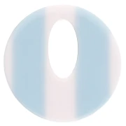 Colgante de acetato redondo de 21 mm - Blanco - Rayas azul claro x1