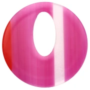 Colgante hueco redondo de acetato de 21 mm - Rayas fucsia - Rojo - Blanco x1