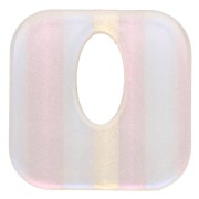 Colgante cuadrado hueco de acetato 21 mm - Striped Transparent AB x1