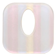 Colgante cuadrado hueco de acetato 21 mm - Striped Transparent AB x1