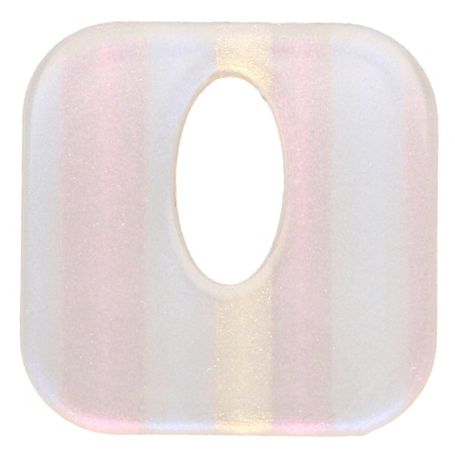 Colgante cuadrado hueco de acetato 21 mm - Striped Transparent AB x1