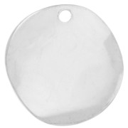 Lentejuelas redondas onduladas de 12 mm - Chapado en plata fina x5