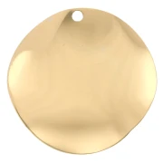 Colgante redondo ondulado de 21 mm - Dorado en oro fino x1