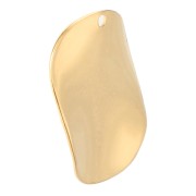 Colgante redondo ondulado de 21 mm - Dorado en oro fino x1