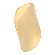 Colgante redondo ondulado de 21 mm - Dorado en oro fino x1