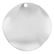 Colgante redondo ondulado de 21 mm - Chapado en plata fina x1