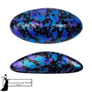 Athos 3D de Puca®: cabujón ovalado de cristal de 20 x 10 mm - Enamel Blue x1