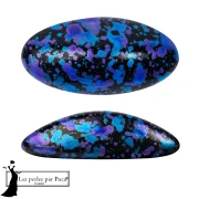 Athos 3D de Puca®: cabujón ovalado de cristal de 20 x 10 mm - Enamel Blue x1