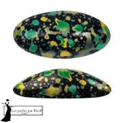 Athos 3D de Puca®: cabujón ovalado de cristal de 20 x 10 mm - Enamel Green x1