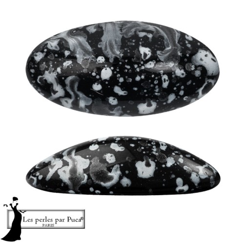 Athos 3D de Puca®: cabujón ovalado de cristal de 20 x 10 mm - Enamel Grey x1