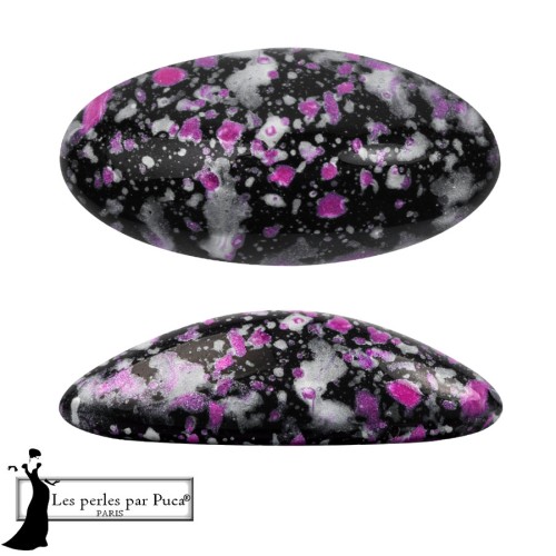 Athos 3D de Puca®: cabujón ovalado de cristal de 20 x 10 mm - Enamel Pink x1
