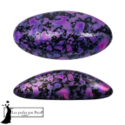 Athos 3D de Puca®: cabujón ovalado de cristal de 20 x 10 mm - Esmalte morado y rosa x1