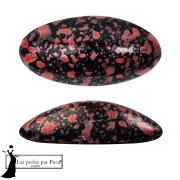Athos 3D de Puca®: cabujón ovalado de cristal de 20 x 10 mm - Enamel Red x1