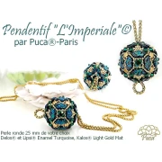 Cuentas de cristal Delos® de Puca® 6x11 mm - Azul esmaltado x10 g