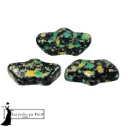 Cuentas de cristal Delos® de Puca® 6x11 mm - Esmalte verde x10 g