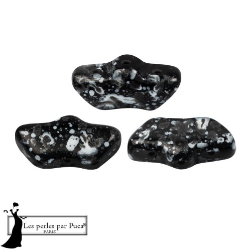 Cuentas de cristal Delos® de Puca® 6x11 mm - Enamel Grey x10 g