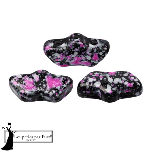 Cuentas de cristal Delos® de Puca® 6x11 mm - Enamel Pink x10 g