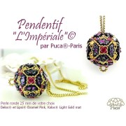 Cuentas de cristal Delos® de Puca® 6x11 mm - Enamel Pink x10 g