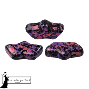 Cuentas de cristal Delos® de Puca® 6x11 mm - Esmalte morado y rojo, 10 g
