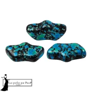 Cuentas de cristal Delos® de Puca® 6x11 mm - Esmalte turquesa x10 g