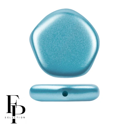 Cuenta de cristal pentágono 15x15 mm The Cute Polygon - Aqua pastel x4