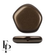 Cuenta de cristal pentágono 15x15 mm The Cute Polygon - Bronce pastel x4