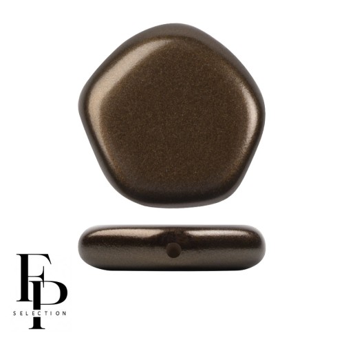 Cuenta de cristal pentágono 15x15 mm The Cute Polygon - Bronce pastel x4