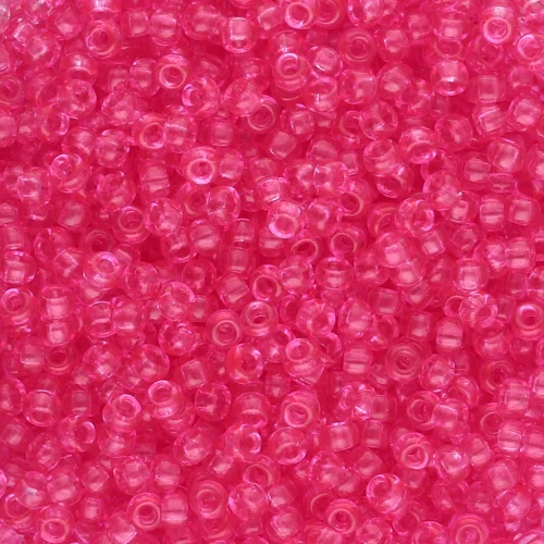 Rocalla Miyuki 11/0 1308 - Teñido Transparente Rosa Chicle x8g