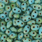 MiniDuo 2x4 mm Blue Turquoise Picasso x10g