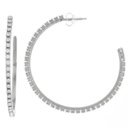 Regalo - Pendientes de aro de 51 mm de óxido de circonio - Acero inoxidable 316L x2
