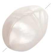 Cuentas acrílicas irregulares 19x14,5 mm - Blanco nacarado x4