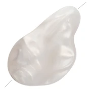 Cuenta acrílica irregular 34x21 mm - Blanco nacarado x1