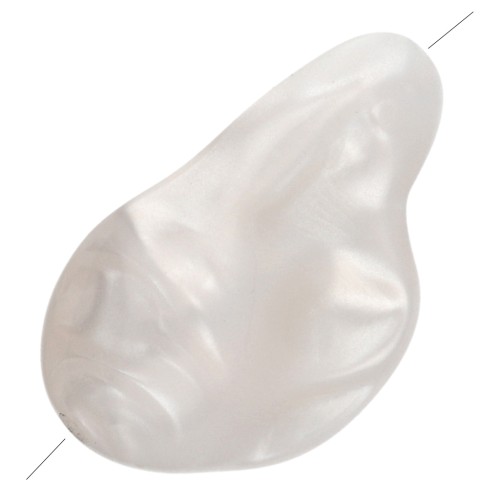 Cuenta acrílica irregular 34x21 mm - Blanco nacarado x1
