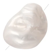 Cuenta acrílica irregular 30x23 mm - Blanco nacarado x1