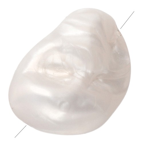 Cuenta acrílica irregular 30x23 mm - Blanco nacarado x1