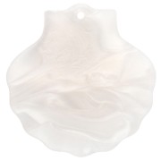 Colgante concha 41x40 mm, acrílico - Blanco Nacarado x1