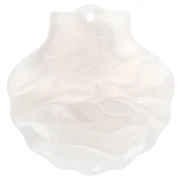 Colgante concha 41x40 mm, acrílico - Blanco Nacarado x1