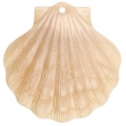 Colgante Concha Acrílica 41x40 mm - Beige Nacarado x1