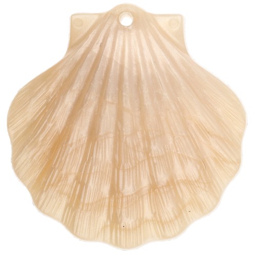 Colgante Concha Acrílica 41x40 mm - Beige Nacarado x1