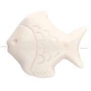 Cuenta acrílica pez 25x30 mm - Crema x1