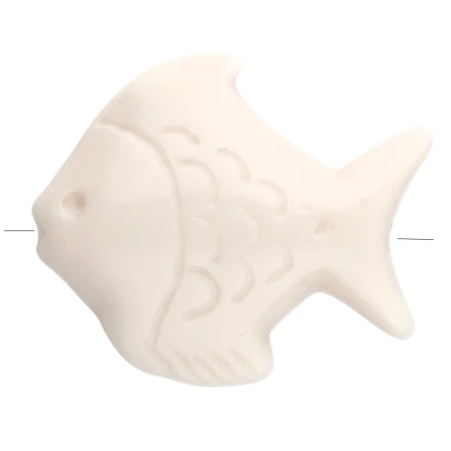 Cuenta acrílica pez 25x30 mm - Crema x1