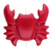 Cuenta acrílica Cangrejo 26x28 mm - Roja x1
