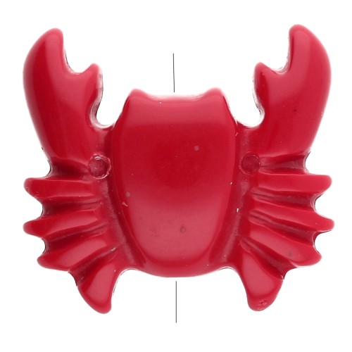 Cuenta acrílica Cangrejo 26x28 mm - Roja x1